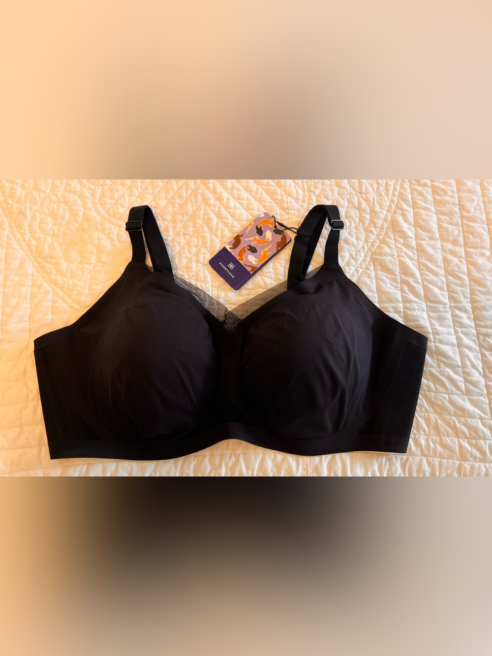 Honeylove Black Mesh-Trim Comfort Bra